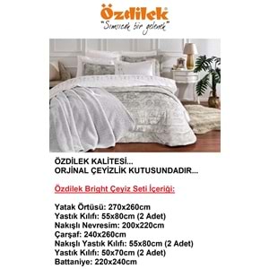 Özdilek Premium 10 Parça Çift Kişilik Çeyiz Seti-Bright Krem