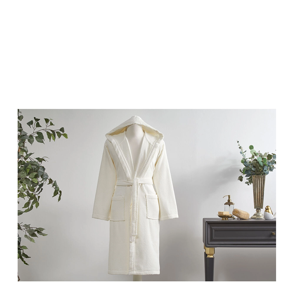 Özdilek Kapşonlu Bornoz Brıght Krem L