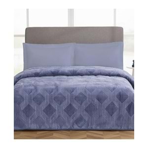 Özdilek Trendy Embos Çift Kişilik Battaniye (220x240)-Art Deco Gök Mavi