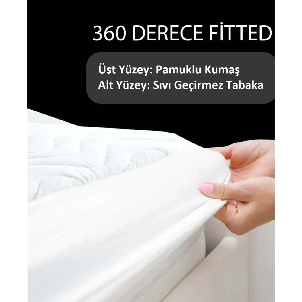 Livdora Kapitoneli Full Kenar Lastikli Sıvı Geçirmez Battal Tek Kişilik Alez (120x200+30)
