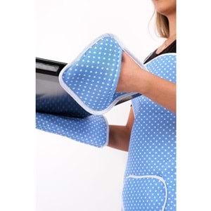 polo life 3 Parça Sıvı Geçirmez Mutfak Önlüğü mavi