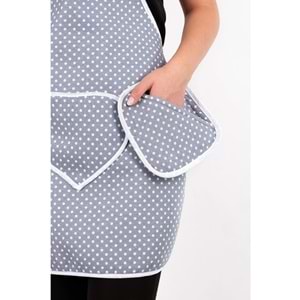 polo life 3 Parça Sıvı Geçirmez Mutfak Önlüğü GRİ