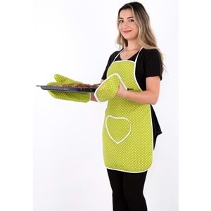 polo life 3 Parça Sıvı Geçirmez Mutfak Önlüğü yeşil
