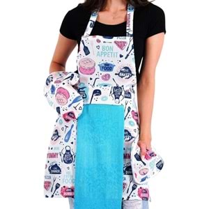 polo life Sıvı Geçirmez Su Geçirmez Mutfak Önlüğü Havlulu Mutfak Önlüğü (ELDİVEN VE TUTACAK) m1