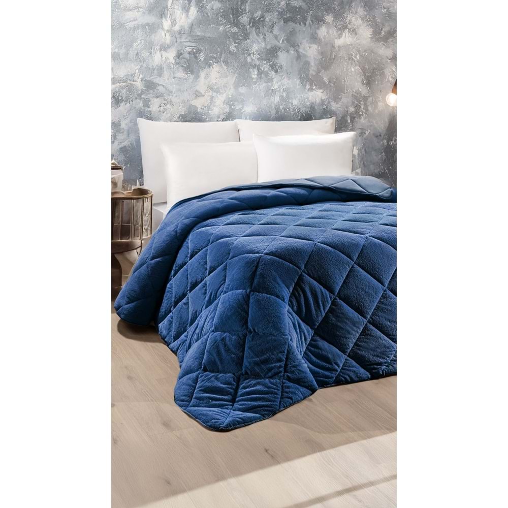 Ogi Home Welsoft Yorgan Çift Taraflı Tek Kişilik (155x215) - İndigo
