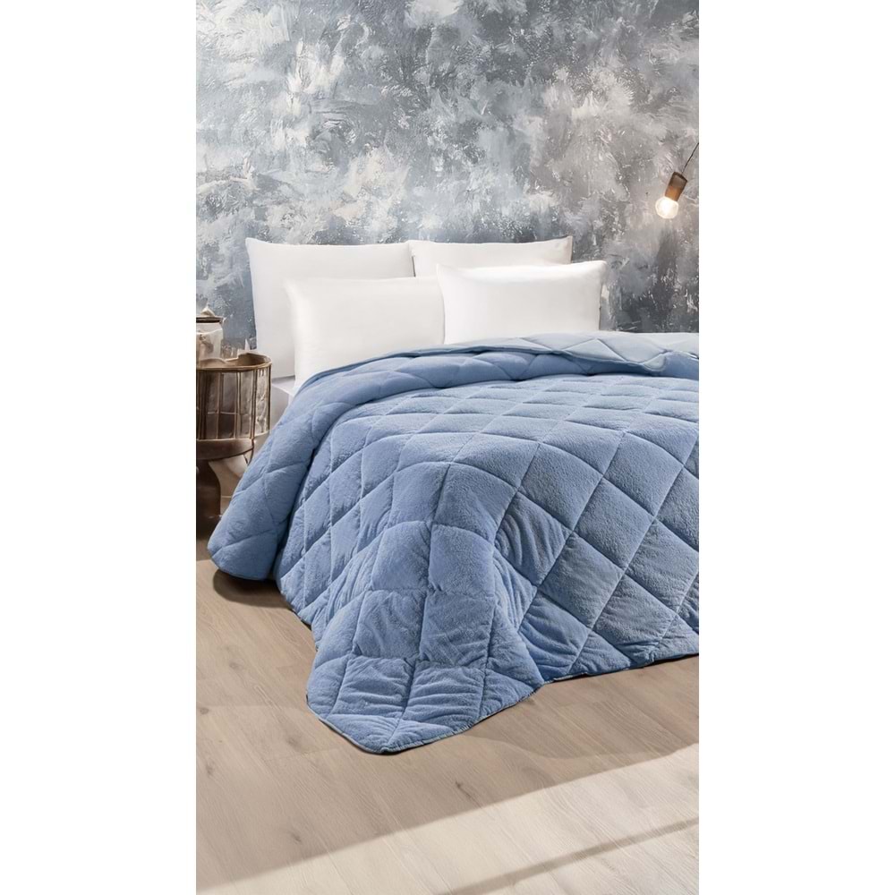 Ogi Home Welsoft Yorgan Çift Taraflı Tek Kişilik (155x215) - Mavi