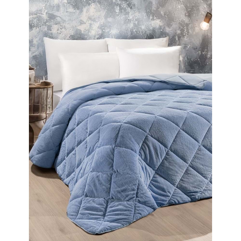 Ogi Home Welsoft Yorgan Çift Taraflı Tek Kişilik (155x215) - Mavi
