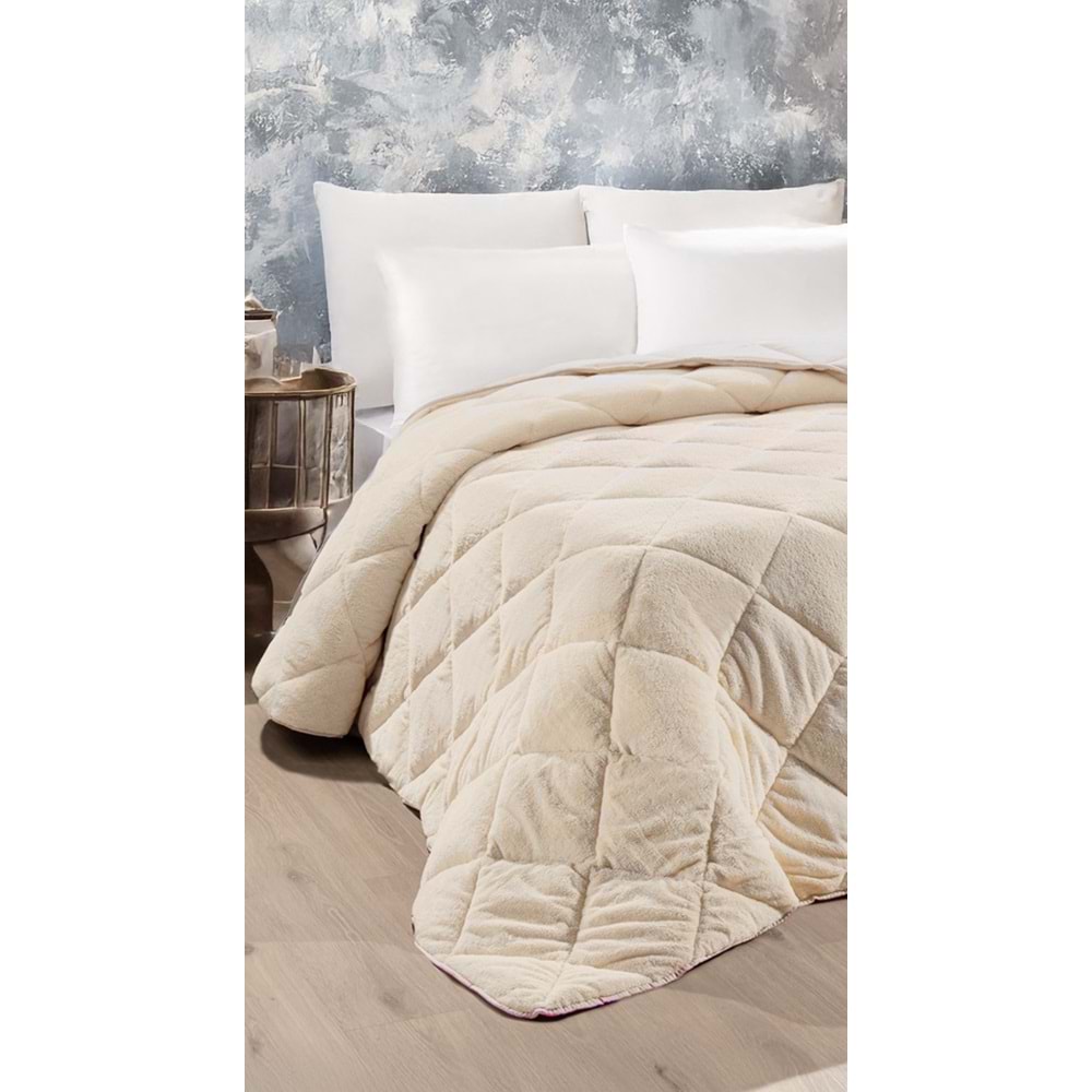 Ogi Home Welsoft Yorgan Çift Taraflı Çift Kişilik (195x215) - Krem