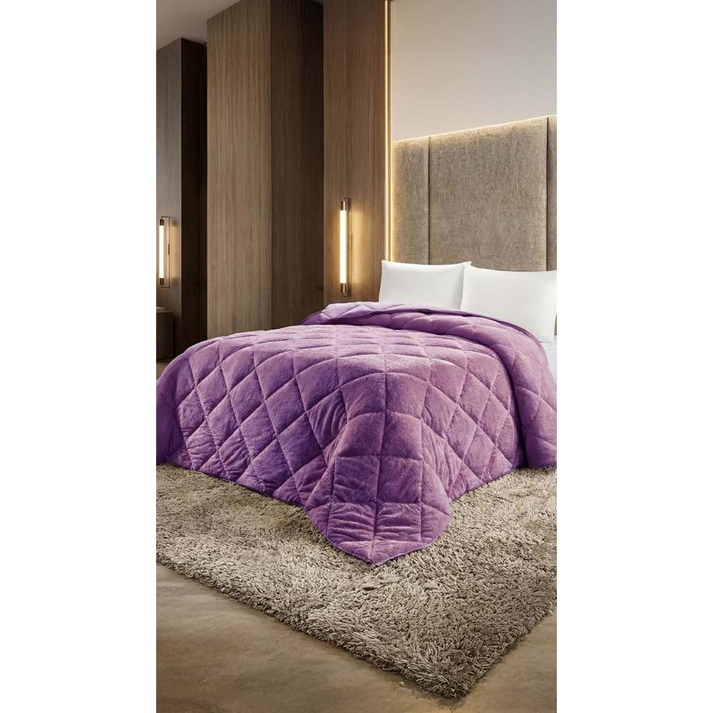 Ogi Home Welsoft Yorgan Çift Taraflı Çift Kişilik (195x215) - Mürdüm