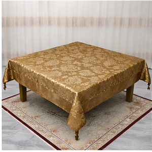 Mandaş Milanyum kaymaz şönil masa örtüsü 170*170 Gold