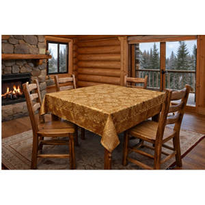 Mandaş Milanyum kaymaz şönil masa örtüsü 170*170 Gold