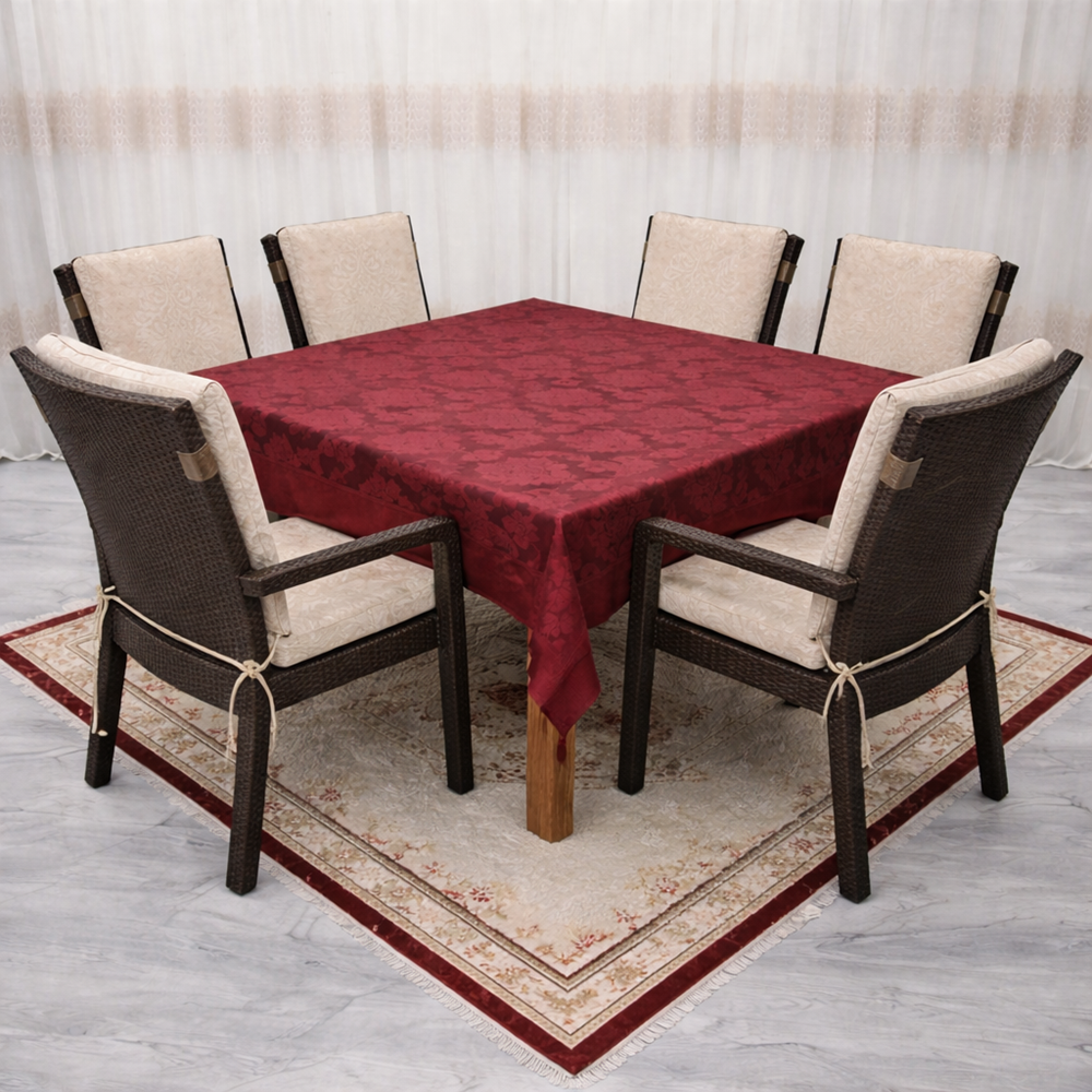 Mandaş Milanyum kaymaz şönil masa örtüsü 170*170 bordo