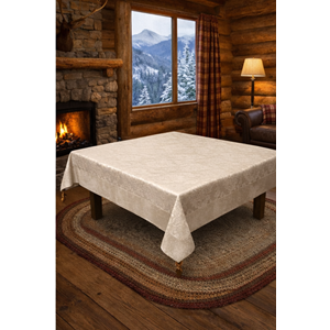 Mandaş Milanyum kaymaz şönil masa örtüsü 170*170 krem