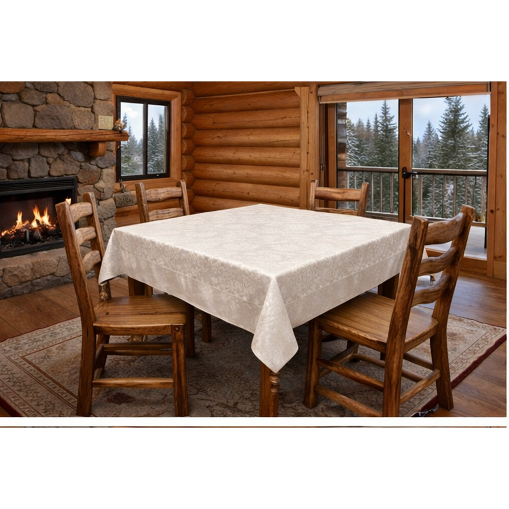 Mandaş Milanyum kaymaz şönil masa örtüsü 170*170 krem