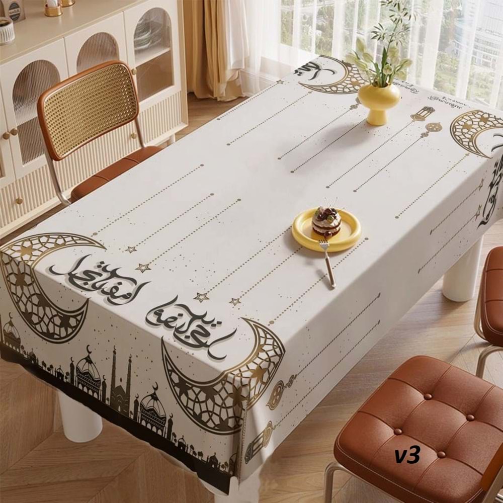 Ramazan Ayına Özel, İftarlık Leke Tutmaz, Dertsiz Masa Örtüsü (150x220) - v3 Siyah