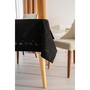 Jumbo Jakar Siyah Sıvı Geçirmez Kumaş Pano Masa Örtüsü - 140x180