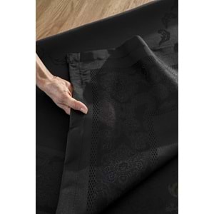 Jumbo Jakar Siyah Sıvı Geçirmez Kumaş Pano 8-10 Kişilik Masa Örtüsü (160x220)