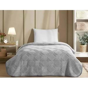 Özdilek Trendy Embos Tek Kişilik Battaniye(155x220)-Art Deco Gri