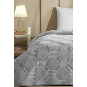 Özdilek Trendy Embos Tek Kişilik Battaniye(155x220)-Art Deco Gri