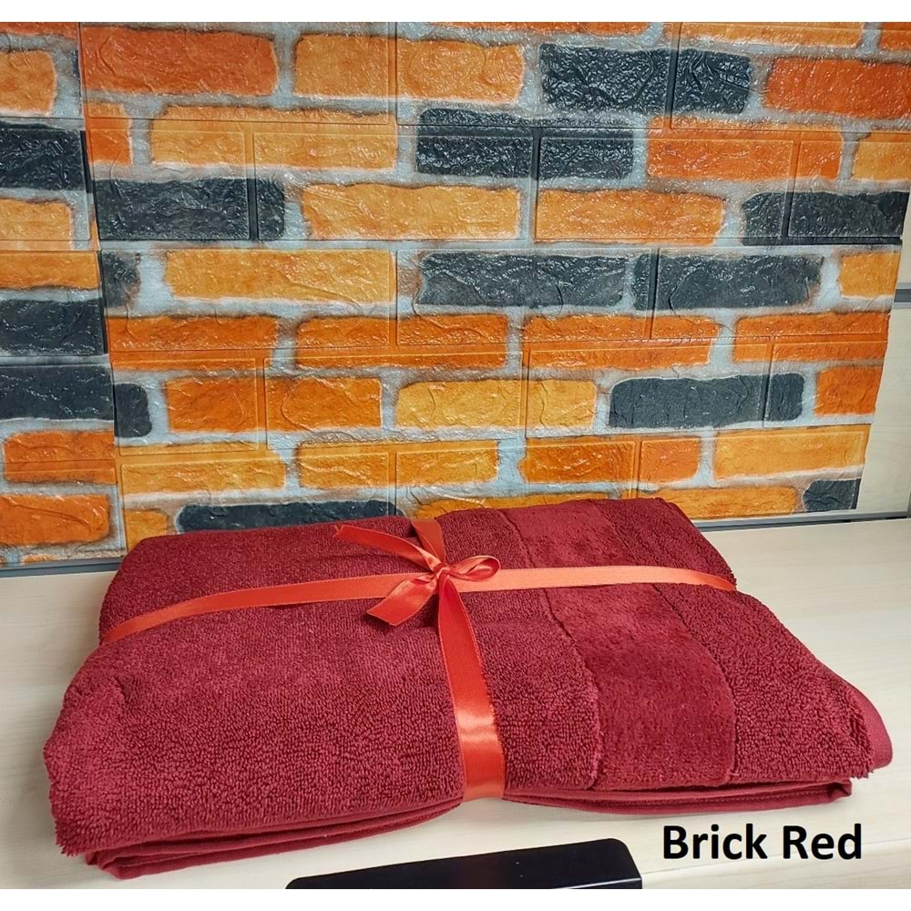Özdilek Svv Border Büyük Boy Banyo Havlusu (89x173) - Brick Red (Kırmızı)
