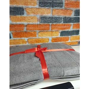 Özdilek Svv Border Büyük Boy Banyo Havlusu (89x173) - Charcoal (Orta Gri)