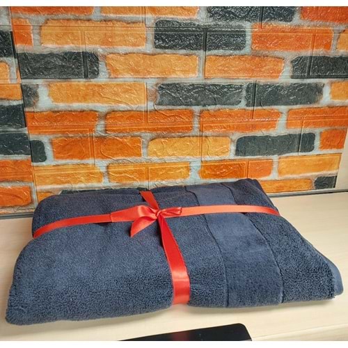Özdilek Svv Border Büyük Boy Banyo Havlusu (89x173) - Midnight (Gece Mavisi)