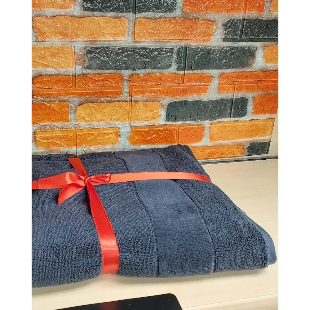 Özdilek Svv Border Büyük Boy Banyo Havlusu (89x173) - Midnight (Gece Mavisi)