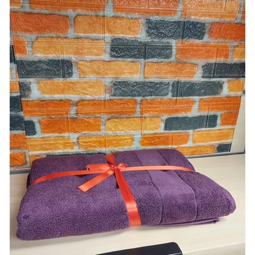 Özdilek Svv Border Büyük Boy Banyo Havlusu (89x173) - Mulberry (Karadut)
