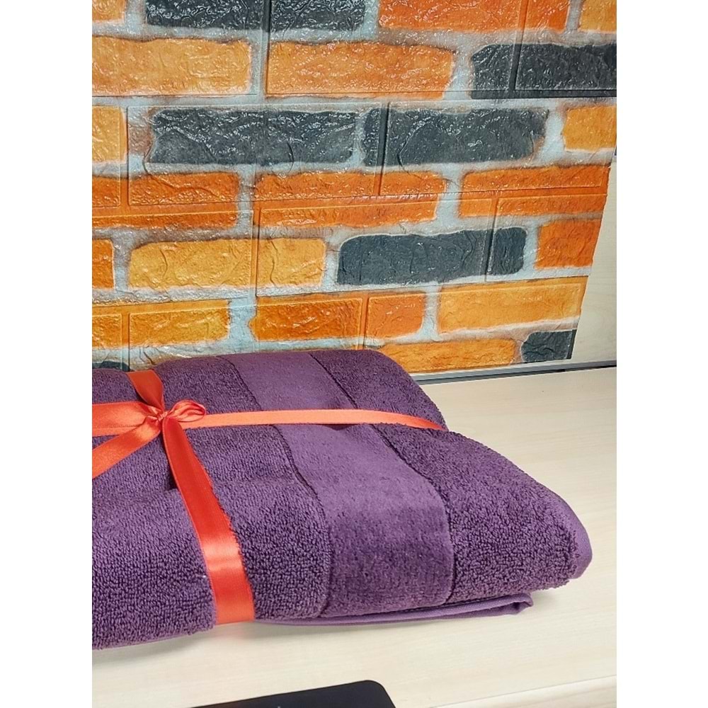 Özdilek Svv Border Büyük Boy Banyo Havlusu (89x173) - Mulberry (Karadut)