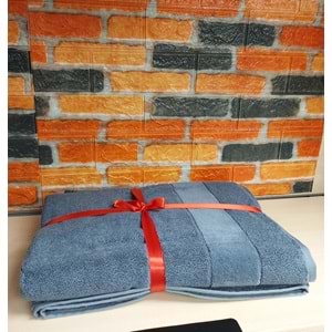 Özdilek Svv Border Büyük Boy Banyo Havlusu (89x173) - Ocean Blue (Okyanus Mavisi)