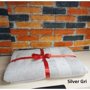 Özdilek Svv Border Büyük Boy Banyo Havlusu (89x173) - Silver (Gri)