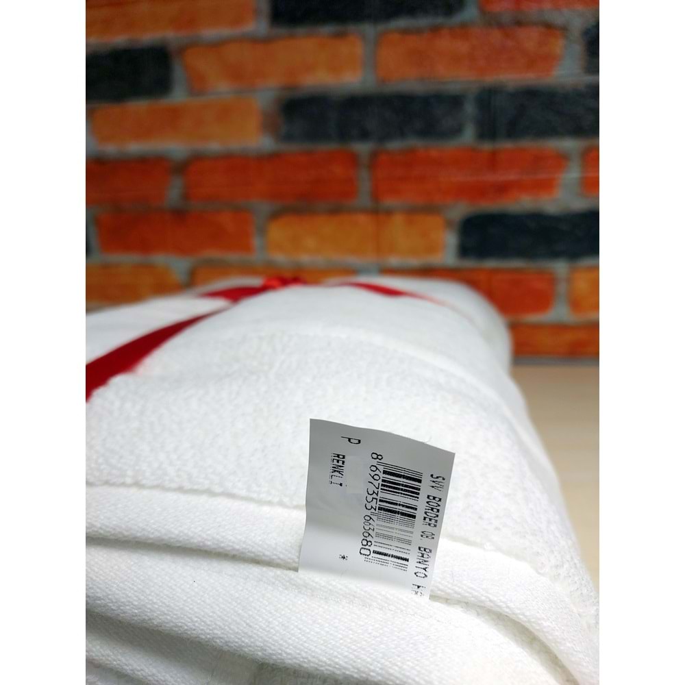 Özdilek Svv Border Büyük Boy Banyo Havlusu (89x173) - White (Beyaz)