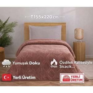 Özdilek Trendy Embos Tek Kişilik Battaniye(155x220)-Art Deco Sıcak Kahve
