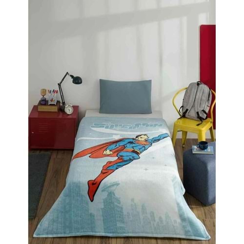Özdilek Lisanslı -Süperman Hero- Tek Kişilik Çocuk Battaniye (150x200)