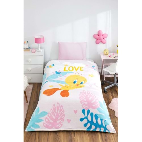 Özdilek Lisanslı -Tweety- Tek Kişilik Çocuk Battaniye (150x200)