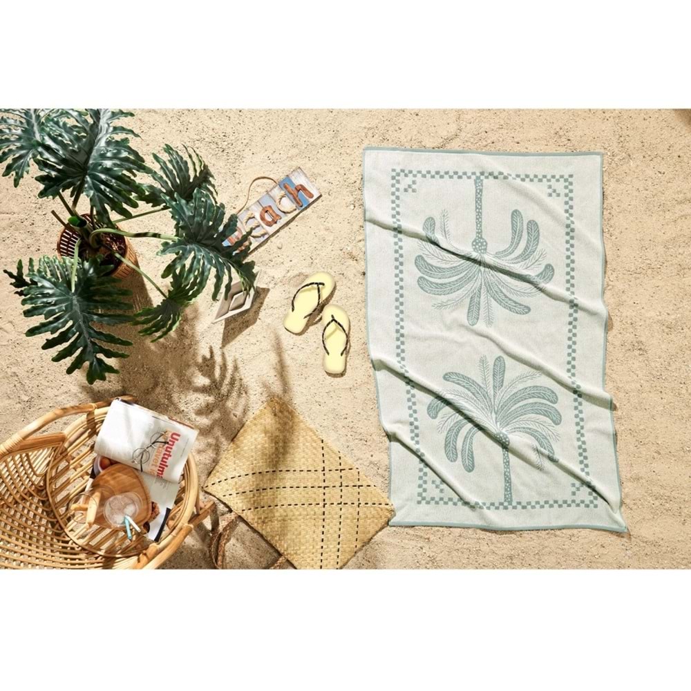 Özdilek Palmera Plaj Havlusu (90x150)-Yeşil