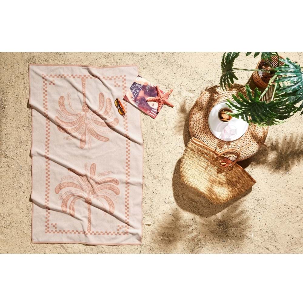 Özdilek Palmera Plaj Havlusu (90x150)-Terracota