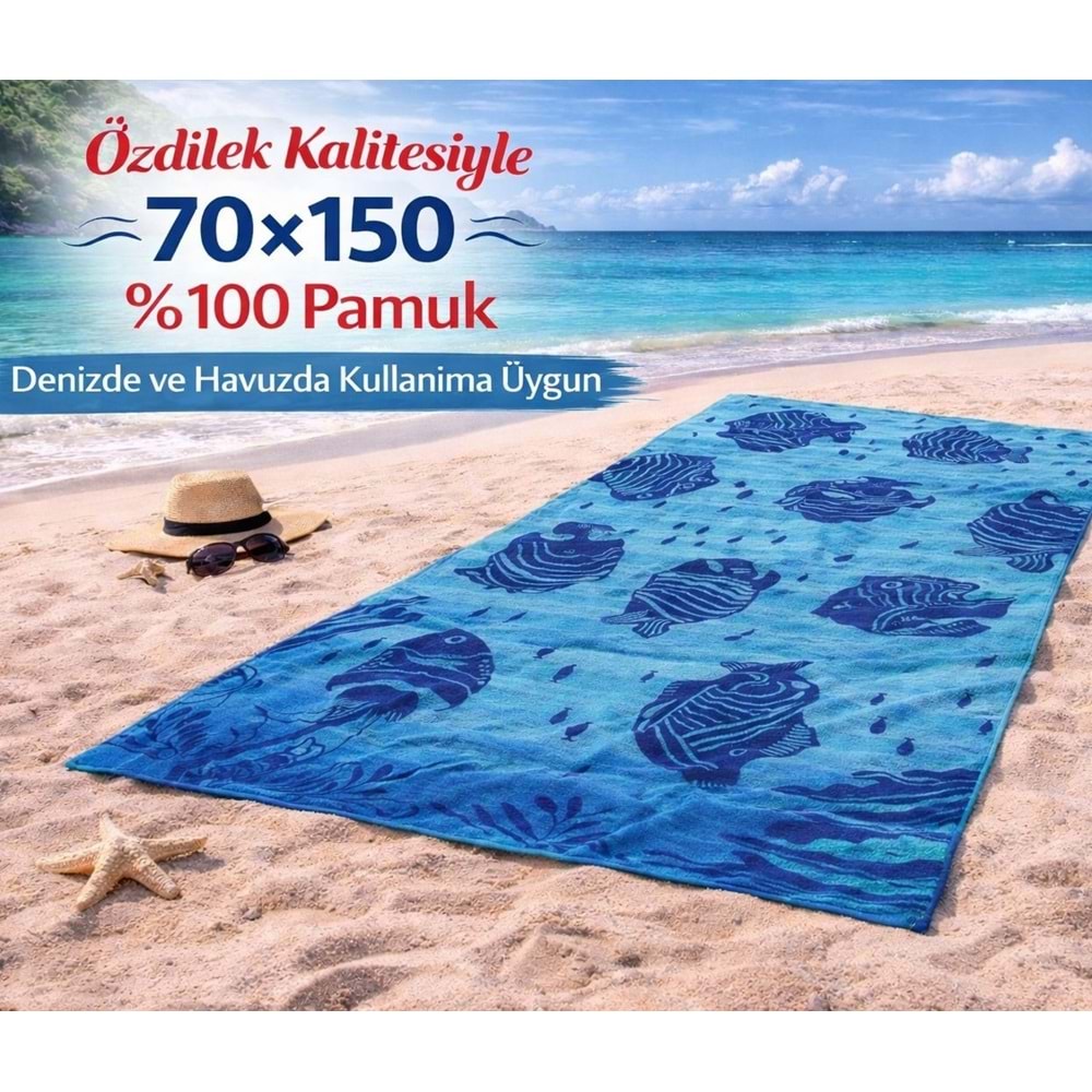 Özdilek Nice Plaj Havlusu (70x150)-Ocean Fish