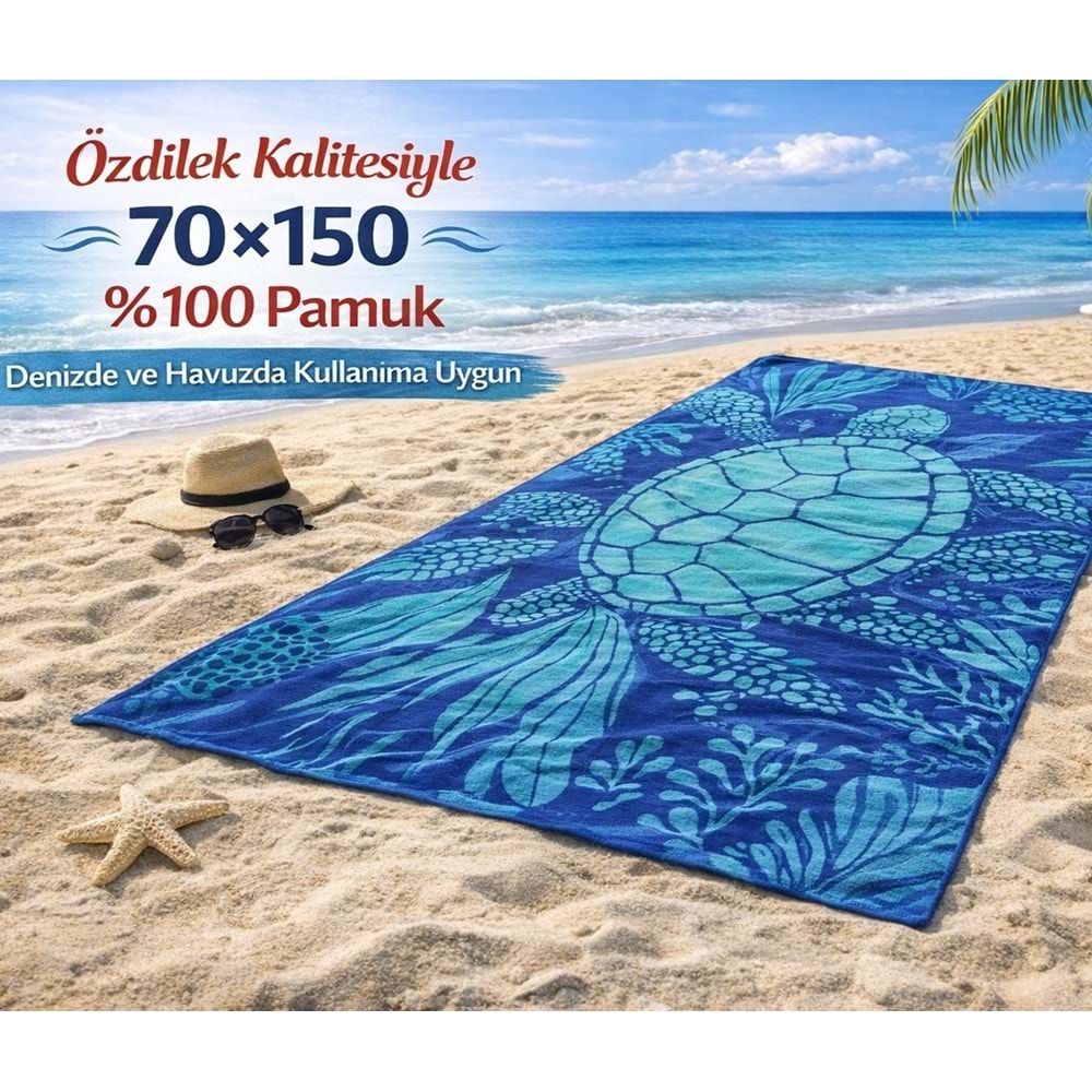 Özdilek Nice Plaj Havlusu (70x150)-Ocean Turtle