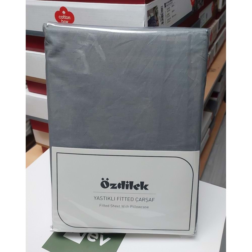 Özdilek Colourist Fitted Lastikli Tek Kişilik Çarşaf Seti (100x200)-Kül Gri