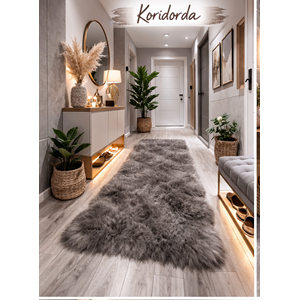 Giz Home Tilda Uzun Tüylü Post Halı (75x200)-K.Kahve