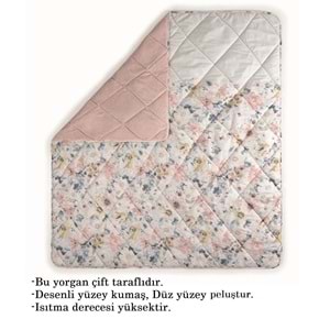 Cotton Box Velvet -Dalya Pudra- Tek Kişilik Yorgan Çift Taraflı (155x215)