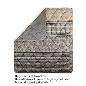 Cotton Box Velvet -Timbre Antrasit- Tek Kişilik Yorgan Çift Taraflı (155x215)
