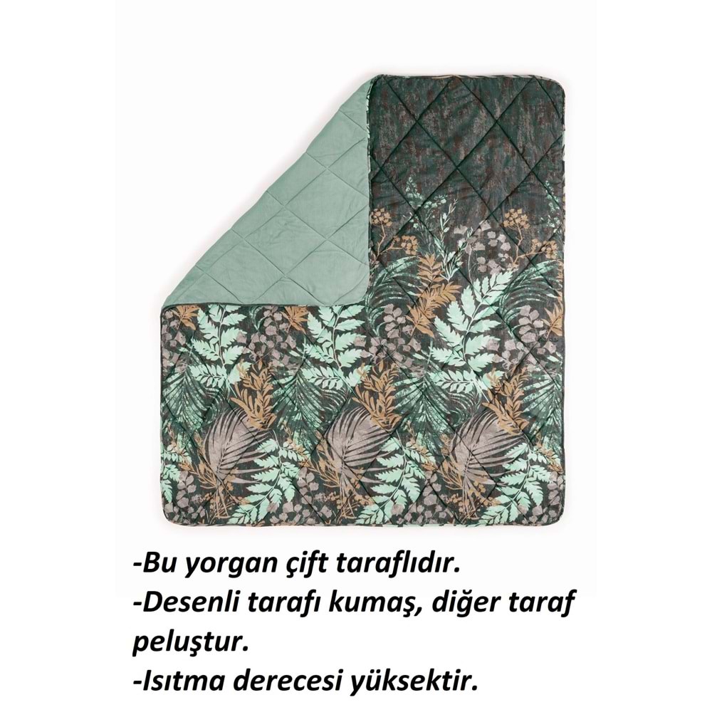 Cotton Box Velvet -Clorasa Mint- Çift Kişilik Yorgan Çift Taraflı (195x215)