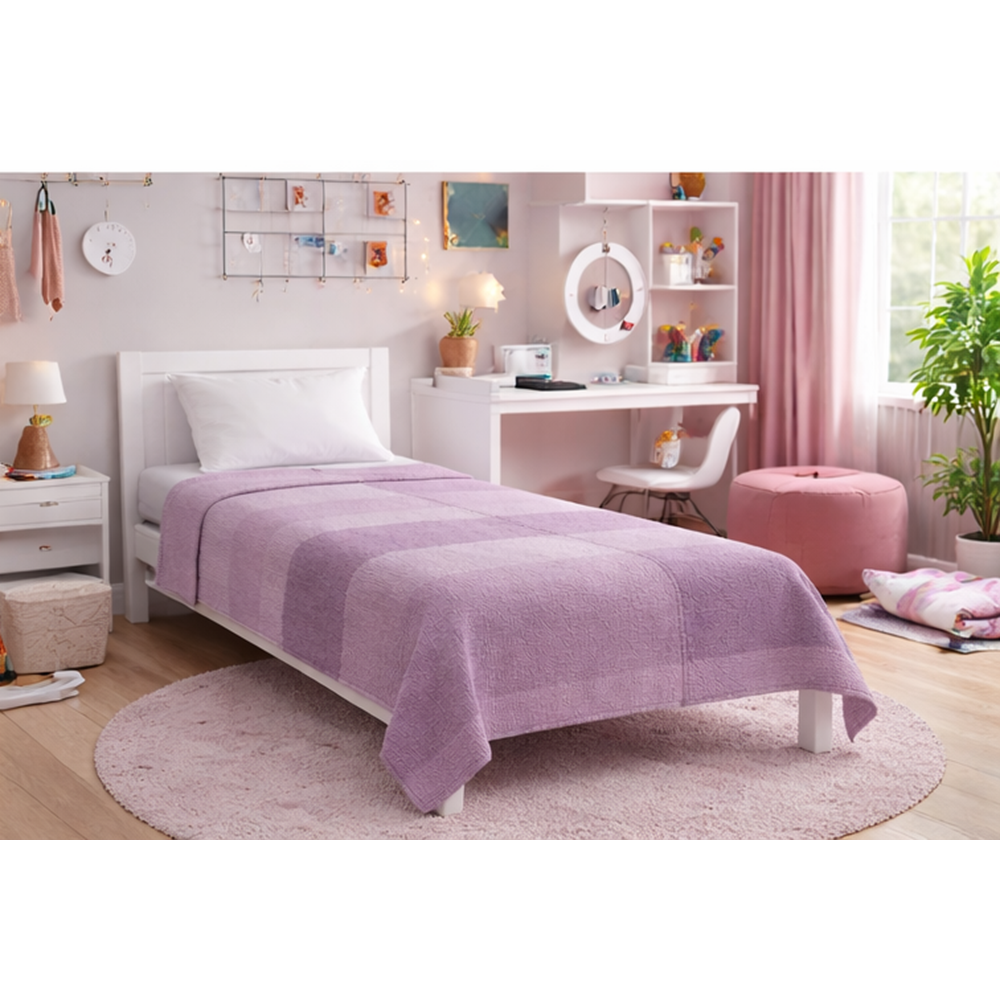 Amazon Ev Pamuk Dokuma Tek Kişilik Pike 160*240 Cm dama fuşya A19