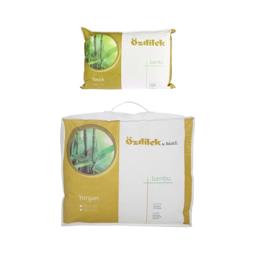 Özdilek 1 Adet Bambu Yorgan + 1 Adet Bambu Yastık (Tek Kişilik)