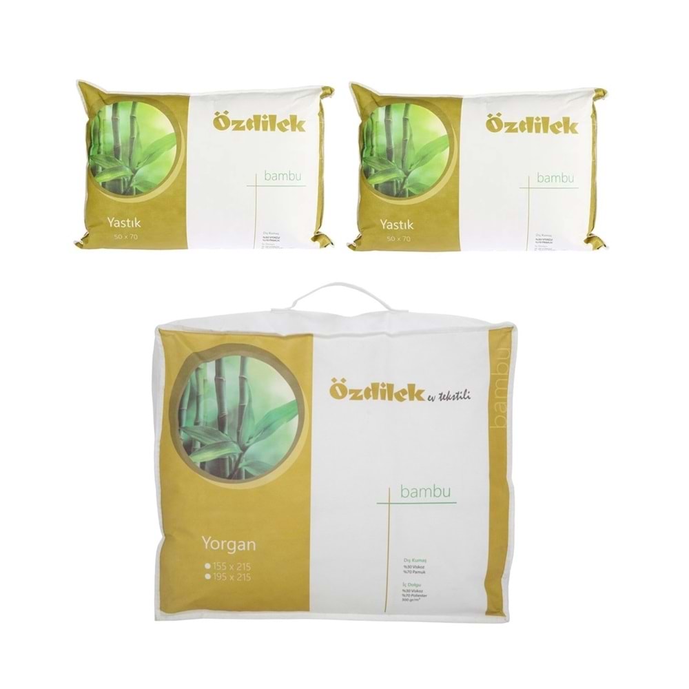 Özdilek 1 Adet Bambu Yorgan + 2 Adet Bambu Yastık (Çift Kişilik)