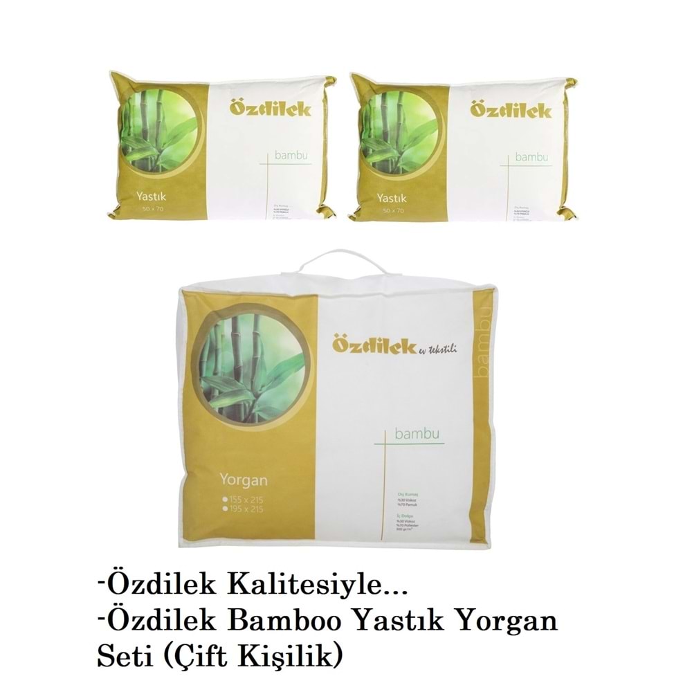 Özdilek 1 Adet Bambu Yorgan + 2 Adet Bambu Yastık (Çift Kişilik)