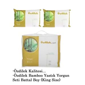 Özdilek 1 Adet Bambu Yorgan + 2 Adet Bambu Yastık (Battal King Size)