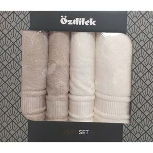 Özdilek Best Hamam Seti, Banyo Havlu Takımı (Büyük Boy)-Colourist Bej Krem